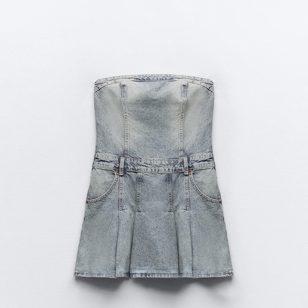 Zara Light Blue Denim Mini Dress